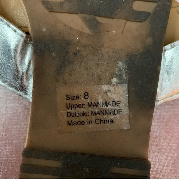 Silver Bejeweled Flip Flops, size 9 - Picture 7 of 8